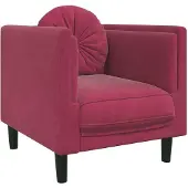 vidaXL Fauteuil de canapé avec coussin rouge vin velours