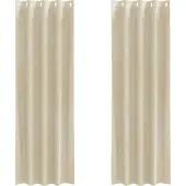 vidaXL Rideaux occultants 2 pcs Crème 140 x 225 cm Velours
