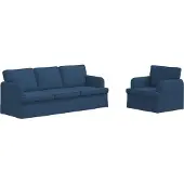 vidaXL Ensemble de canapés , 2 pièces, tissu bleu