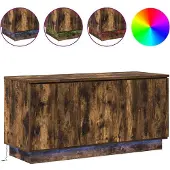 vidaXL Meubles TV, 100 x 38 x 49 cm, bois imitation chêne fumé