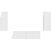 vidaXL : Ensemble de 2 meubles TV, blanc brillant, en panneaux de particules