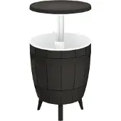 vidaXL Table 3 en 1 avec seau à glace Noir Polypropylène