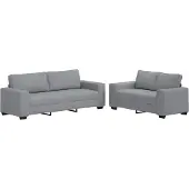 vidaXL Ensemble de canapés 2 pièces avec coussins Tissu gris clair