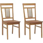 vidaXL Chaise de salle à manger 2 pcs Naturel Bois de caoutchouc massif