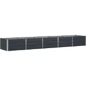vidaXL Jardinière Anthracite 400 X 80 X 45 Cm Acier
