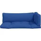 vidaXL Coussins de palette lot de 3 bleu tissu