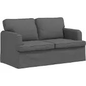 vidaXL Canapé 2 places gris foncé 144 x 80 x 85 cm tissu