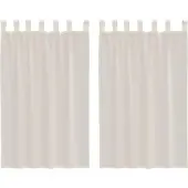 vidaXL Voile Rideaux avec patte 2 pcs. Crème