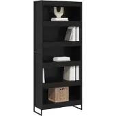 vidaXL Bibliothèque 2 Pcs Chêne Noir 80 X 30 X 155 Cm