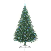 vidaXL Arbre de Noël artificiel pré-éclairé vert 210 cm PVC