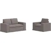 vidaXL Ensemble de canapés , 2 pièces, couleur taupe, revêtement en tissu