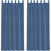 vidaXL Voile Rideaux avec poches pour tringles 2 pcs. Bleu roi