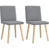 vidaXL Chaise de salle à manger 2 pcs. Tissu gris clair