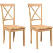 vidaXL Chaises de salle à manger 2 pcs. Bois massif d'hévéa