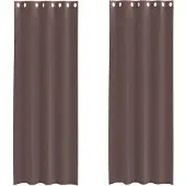 vidaXL Voile Rideaux avec illets 2 pcs. Marron 140x300 cm