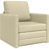 vidaXL Canapé-lit 60cm Crème Similicuir