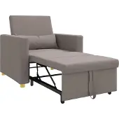 vidaXL Canapé-lit extensible simple Taupe 90 x 165 x 87 cm Tissu