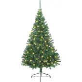 vidaXL Sapin de Noël artificiel pré-éclairé Vert 240 cm PVC
