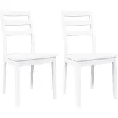 vidaXL Chaises de salle à manger 2 pcs. Blanc Bois massif Hévéa
