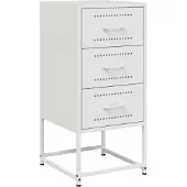 vidaXL Table de chevet blanc 36x39x78 cm acier