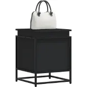 vidaXL Boîte de rangement avec couvercle Noir 40x40x51,5 cm Bois composite