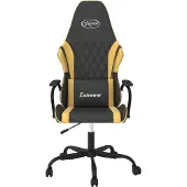 vidaXL Chaise de jeu noire et dorée en similicuir