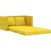 vidaXL Canapé de sol avec fonction sommeil jaune foncé 122x204x55 cm velours