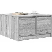 vidaXL Table basse avec tiroirs Gris Sonoma 70,5x70x40 cm