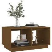 vidaXL Table basse marron miel 80x50x40 cm pin massif