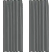vidaXL Voile Rideaux avec poches pour tringles 2 pcs. Gris foncé