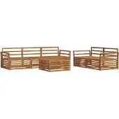 vidaXL Ensemble de salon de jardin 6 pièces en bois d'acacia massif, finition naturelle