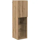 vidaXL Ensemble meuble TV avec éclairage LED, 7 pièces, chêne artisanal