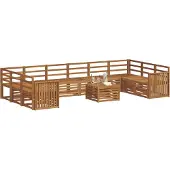 vidaXL Ensemble de meubles de jardin , 11 pièces, couleur naturelle
