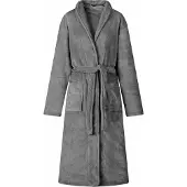 vidaXL Robe de bain sans capuche Gris foncé l Flanelle