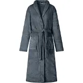 vidaXL Robe de bain sans capuche Bleu marine l Flanelle