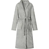 vidaXL Robe de bain sans capuche Gris s Flanelle