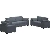 vidaXL Ensemble de canapés 3 pièces avec coussins gris foncé velours
