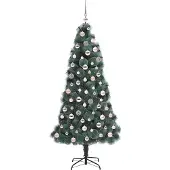 vidaXL Arbre de Noël artificiel pré-éclairé avec jeu de boules vert