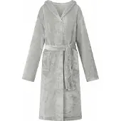 vidaXL Peignoir avec capuche Gris l Flanelle