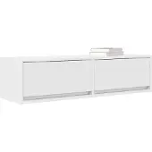vidaXL Meuble TV avec tiroirs Blanc 100 x 31 x 25,5 cm Bois composite