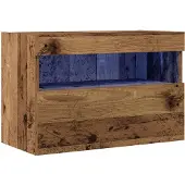 vidaXL Meuble TV avec éclairage LED, aspect bois ancien, 60 x 30 x 40 cm, aggloméré