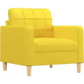 vidaXL Ensemble de canapés 3 pièces avec coussins Tissu jaune clair