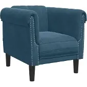 vidaXL fauteuil velours bleu