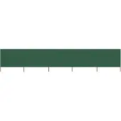 vidaXL Tissu brise-vent 5 pièces 600 x 80 cm vert