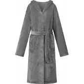 vidaXL Peignoir avec capuche Gris foncé xxxl Flanelle