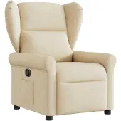 vidaXL Fauteuil relax électrique Crème Tissu
