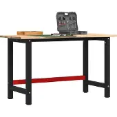 vidaXL Établi 140x60x81,5 cm en bois massif de chêne