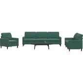 vidaXL Ensemble de canapés 4 pièces avec coussins vert foncé velours