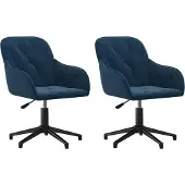vidaXL Chaise de salle à manger 2 pcs. Pivotant Bleu Velours