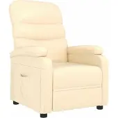 vidaXL Fauteuil inclinable Crème Similicuir